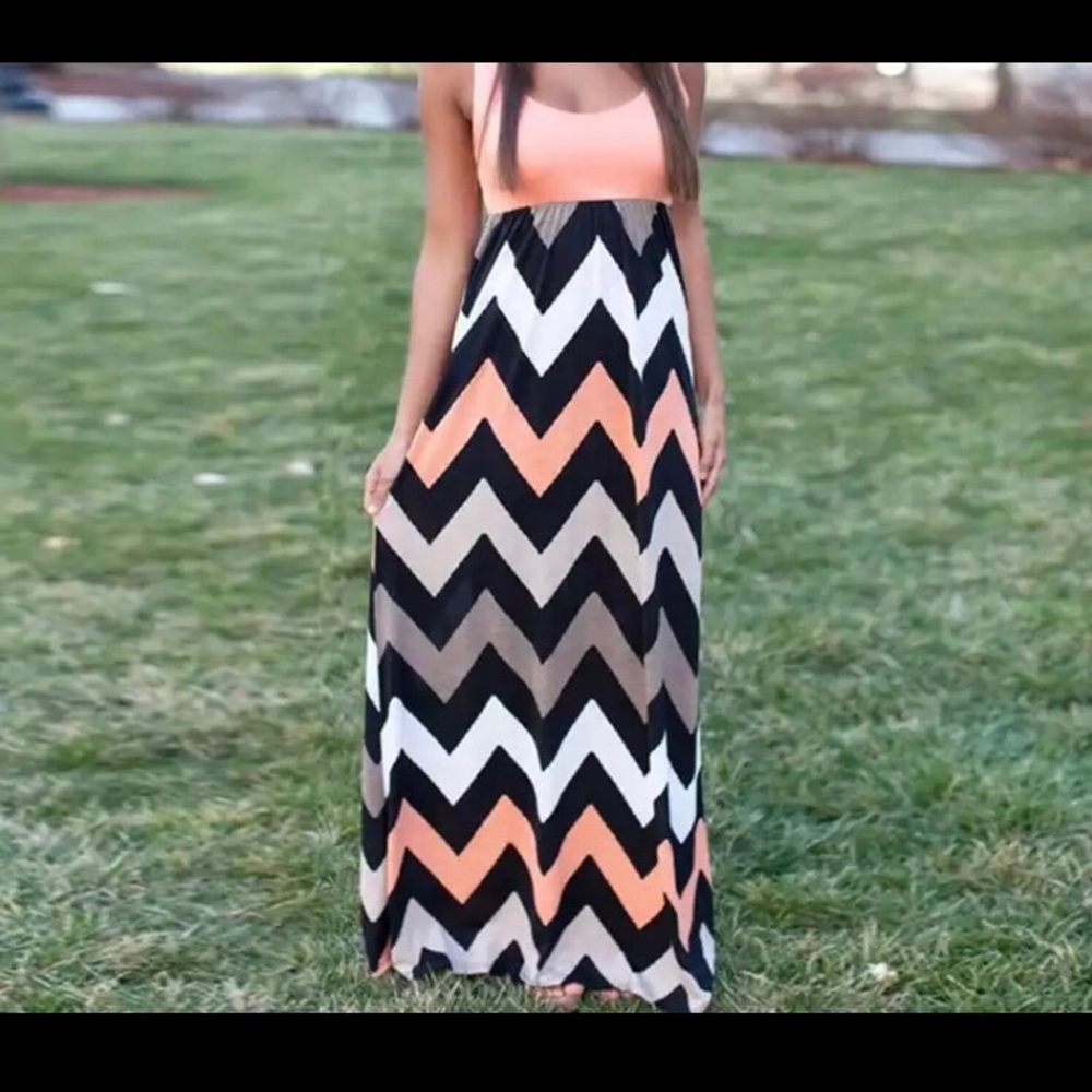 🍍Chevron maxi dress S-L multicolored